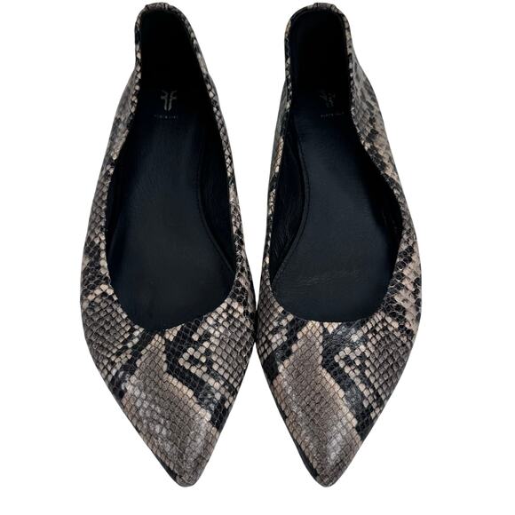Frye Sienna Snakeskin Ballet Flat Women's 9 Pointed Toe Sophisticated Career - Picture 7 of 11